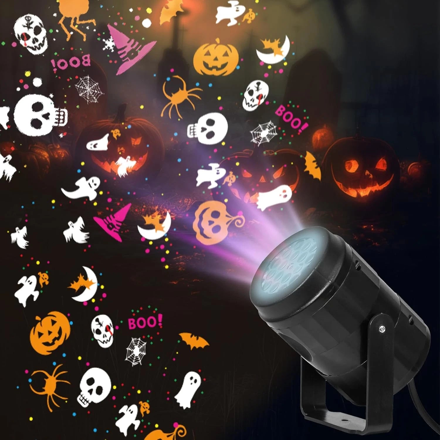 Projection lights Halloween themed